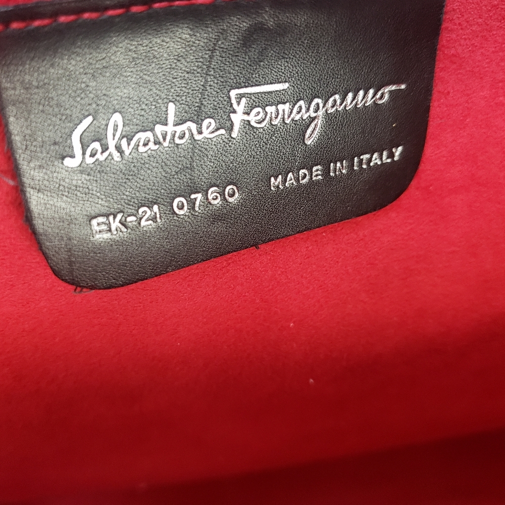Salvador Ferragamo Logo Handbag Briefcase Tote - Picture 10 of 12